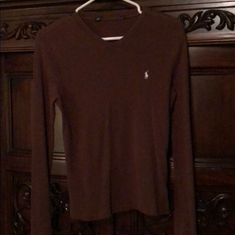 Brown v neck Ralph Lauren.